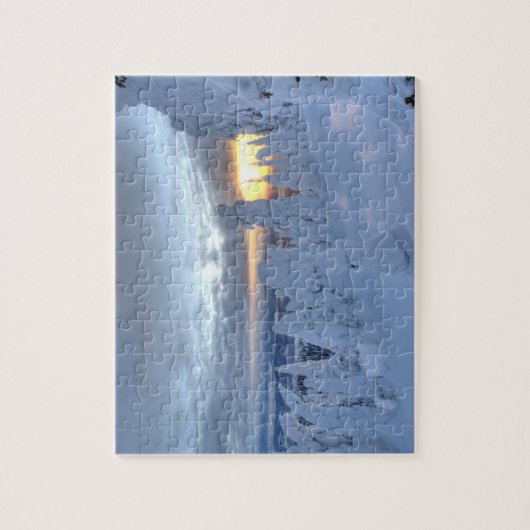 Snowghosts bij zonsondergang in het Whitefish Moun Legpuzzel (Verticaal)