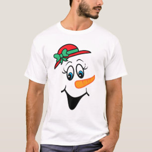 Snowgirl Snowman Face Costume Snoww T-shirt