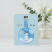 Snowglobe flask feestdagenkaart (Staand voorkant)