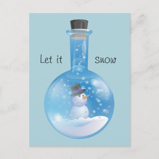 Snowglobe flask feestdagenkaart