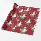 Snowglobe Snowman Kerstmis Cadeaupapier (Uitgerold)