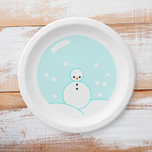 Snowglobe Snowman Paper Bord