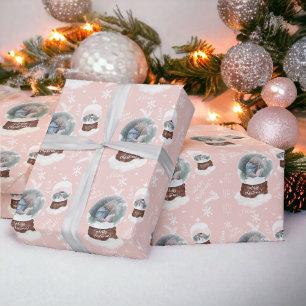 Snowglobe voor prettige kerstillustratie cadeaupapier