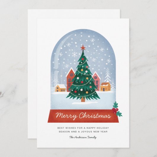 Snowglobe-Wenskaart Feestdagenkaart (Voorkant / Achterkant)