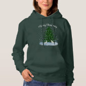 Snowhares and a spruce tree T-Shirt Hoodie (Voorkant)