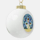 Snowie Snowman Keramische Bal Ornament (Links)