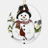 Snowlady et cardinal doux, ornement de chickadee (Gauche)