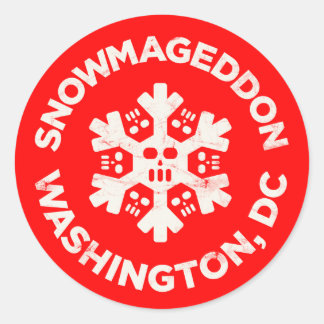 SNOWMAGEDDON WASHINGTON, DC RONDE STICKER