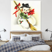 Snowman 001 canvas afdruk (Insitu (Slaapkamer))