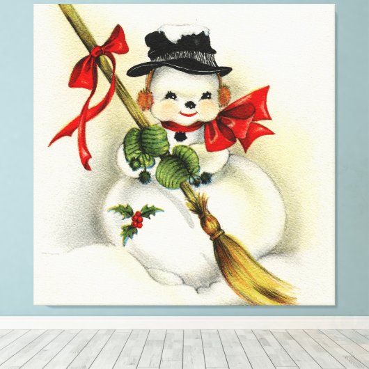 Snowman 001 canvas afdruk (Insitu (Houten vloer))