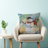 Snowman 20" x 20" Oreiller de neige de Noël Snowma (Chaise)