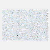 Snowman 3 Sneeuwcoördinerend lichtblauw Inpakpapier Vel (Voorkant 2)