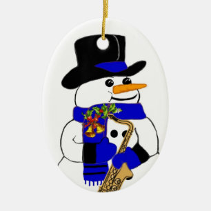 Snowman #7 keramisch ornament