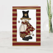 Snowman à la campagne en noir Casquette carte de N (Devant)