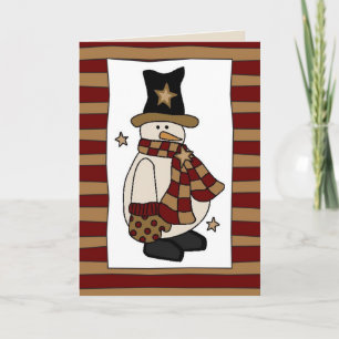 Snowman à la campagne en noir Casquette carte de N