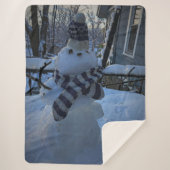 Snowman à ma table couverture Sherpa (Devant)