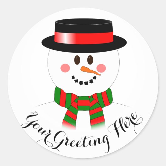 Snowman aangepaste vakantie Sticker (Voorkant)