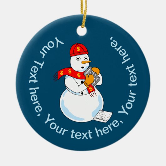 Snowman Accountant Keramisch Ornament (Voorkant)