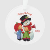 Snowman Acrylic, met kerstcadeautjes Ornament (voorkant)