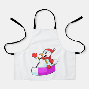 Snowman als Snowboarder met Sonowboard.PNG Schort