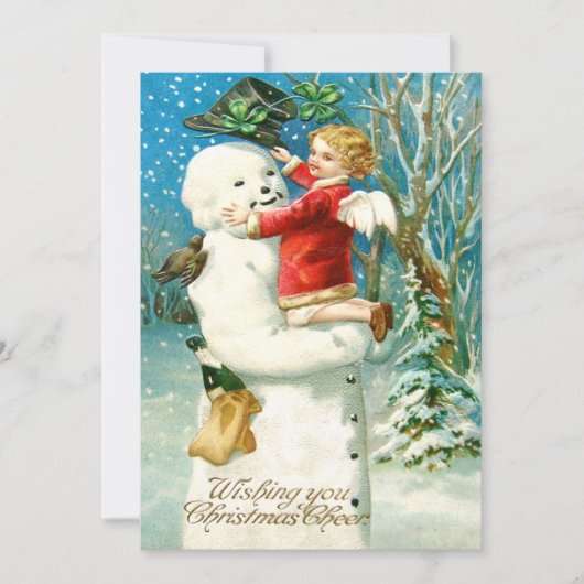 Snowman Angel Cherub Four Leaf Clover (Voorkant)