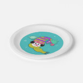 Snowman Aqua Winter Birds Paper Bord (Gekanteld)