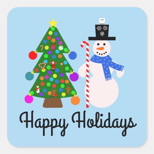 Snowman & Arbre de Noël #3-2 Stickers (Devant)