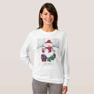 Snowman Avec Cadeaux En Aquarelle T-Shirt