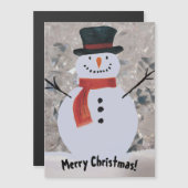 Snowman Avec Carte Magnétique Scarf (Devant / Derrière)