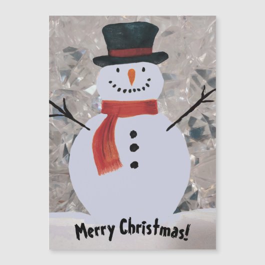 Snowman Avec Carte Magnétique Scarf (Devant)