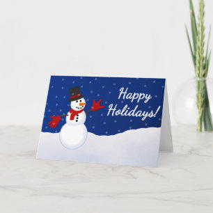 Snowman avec I Love You ASL Handshape Carte de Noë