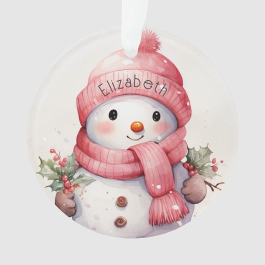 Snowman avec nom acrylique (devant)