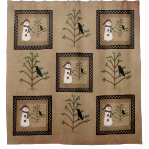 Snowman Avec Rideau De Douche D'Arbre