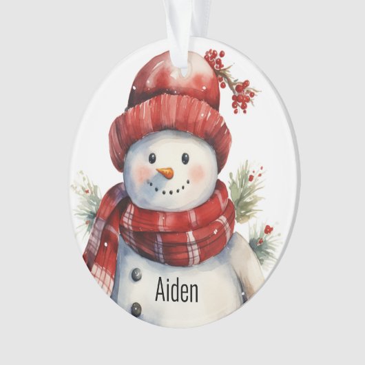 Snowman avec votre nom Acrylique (devant)