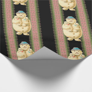 Snowman Babies Victoriaans kerstmis Cadeaupapier