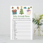 Snowman Baby Animals Name baby shower (Staand voorkant)