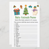 Snowman Baby Animals Name baby shower (Voorkant / Achterkant)