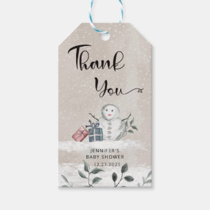 Snowman baby shower bedankt labels cadeaulabel
