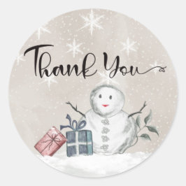 Snowman baby shower dank je klassieke ronde sticke ronde sticker