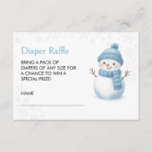 Snowman Baby Shower Diaper Raffle Informatiekaartje (Voorkant)