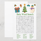 Snowman Baby shower Word Search Game (Voorkant / Achterkant)