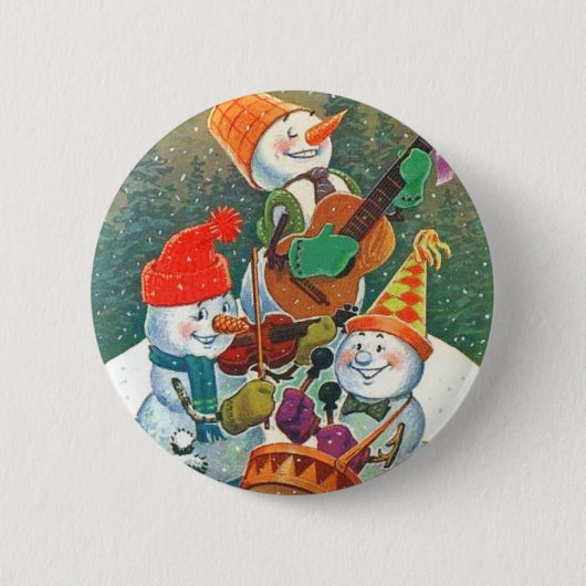 Snowman Band Ronde Button 5,7 Cm (Voorkant)