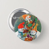 Snowman Band Ronde Button 5,7 Cm (Voorkant /achterkant)