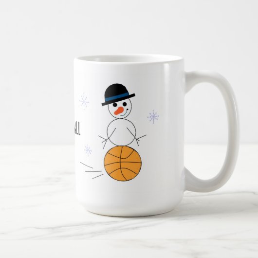 Snowman Basketball Player Koffiemok (Rechts)
