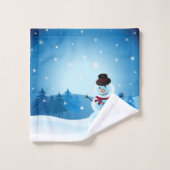 Snowman Bathroom Towel Set Bad Handdoek (Wasdoekje)