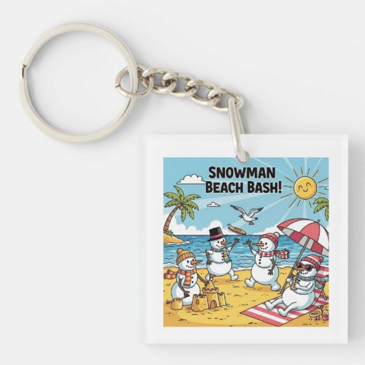 Snowman Beach Bash Sleutelhanger (voorkant)