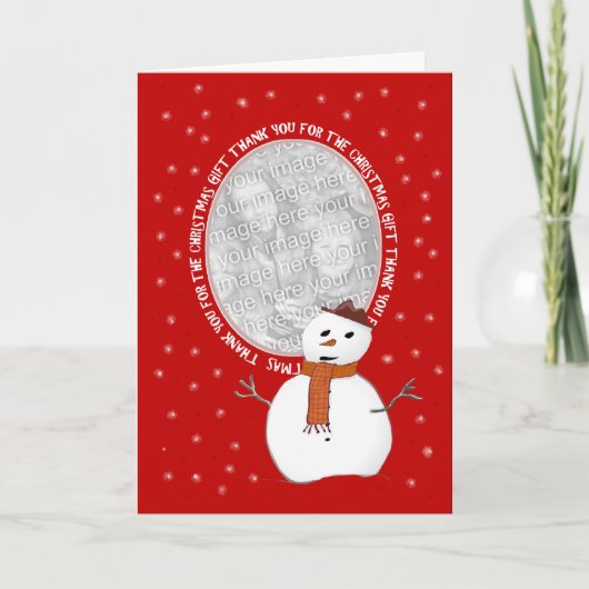 Snowman bedankt voor de kerstcadeaukaart (Voorkant)