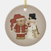 Snowman-Beer in het klusje Keramisch Ornament (Voorkant)