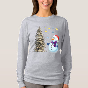 Snowman bewondert het groene. t-shirt