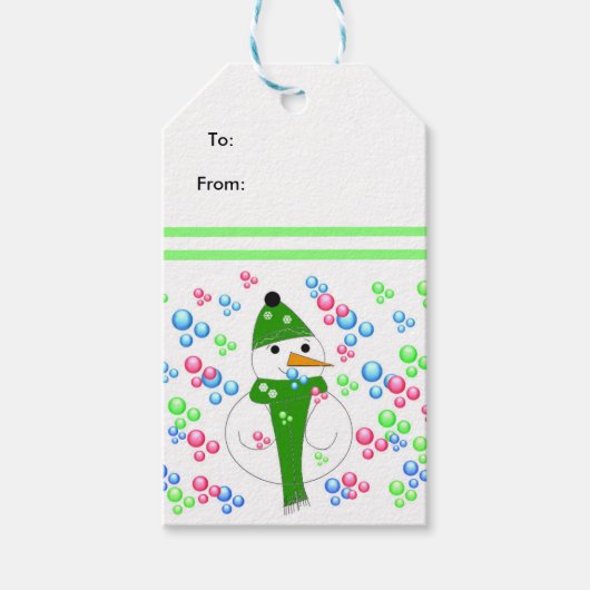 Snowman Bgloebels Cadeaulabel (Voorkant)